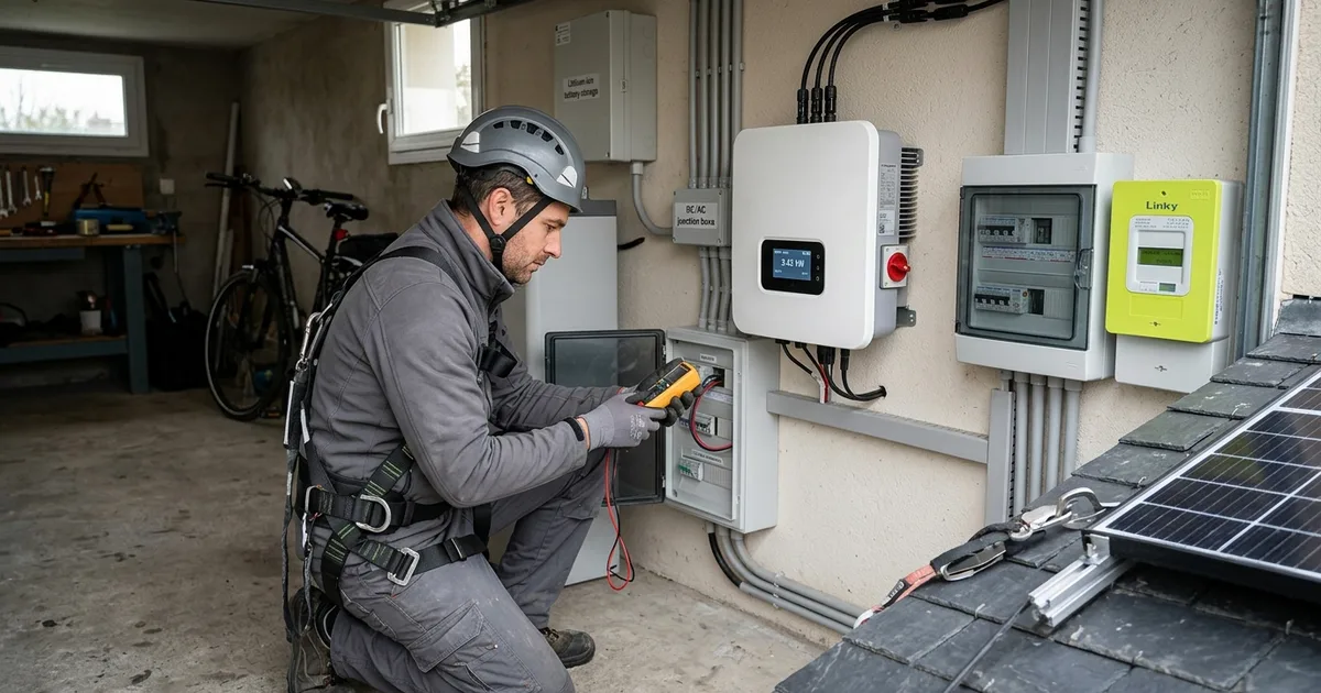 Maison individuelle à Montreuil équipée de panneaux solaires photovoltaïques sur toiture inclinée plein sud, illustrant le dimensionnement optimal d'une installation de 6 à 12 modules en Seine-Saint-Denis (93). Maison individuelle à Montreuil équipée de panneaux solaires photovoltaïques sur toiture inclinée plein sud, illustrant le dimensionnement optimal d'une installation de 6 à 12 modules en Seine-Saint-Denis (93).